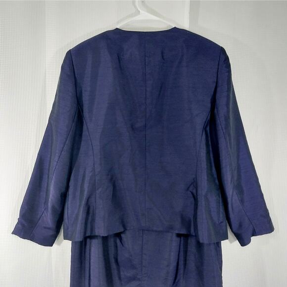 DRESSBARN! GORGEOUS PERIWINKLE BLUE/PURPLE 2 PC JACKET & SKIRT SUIT! SZ 16W - Picture 8 of 12